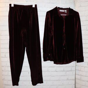 🍷 Carolyn Taylor Velour Lounge Set · Size Medium